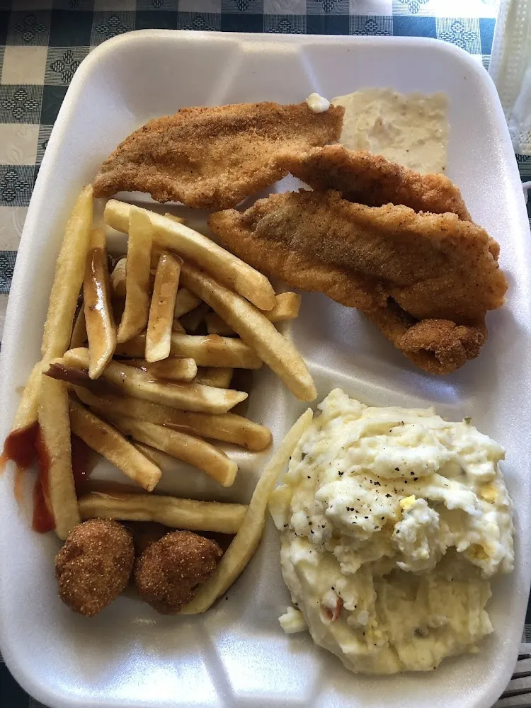 Fried Catfish with Potato Salad